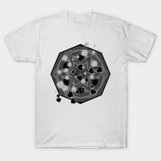 Spades on gray kaleidoscope T-Shirt